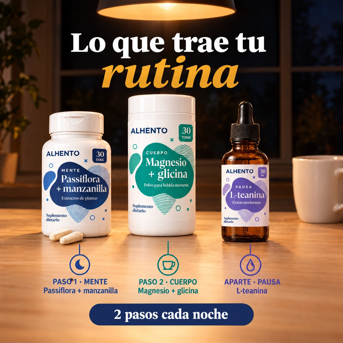 Todo lo que trae la rutina Alhento: Mente, Cuerpo y Pausa