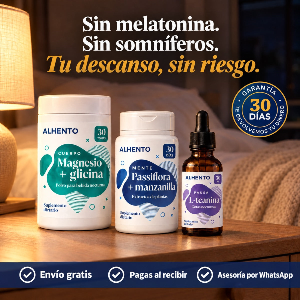 Sin melatonina, sin somníferos. Tu descanso, sin riesgo: garantía de 30 días